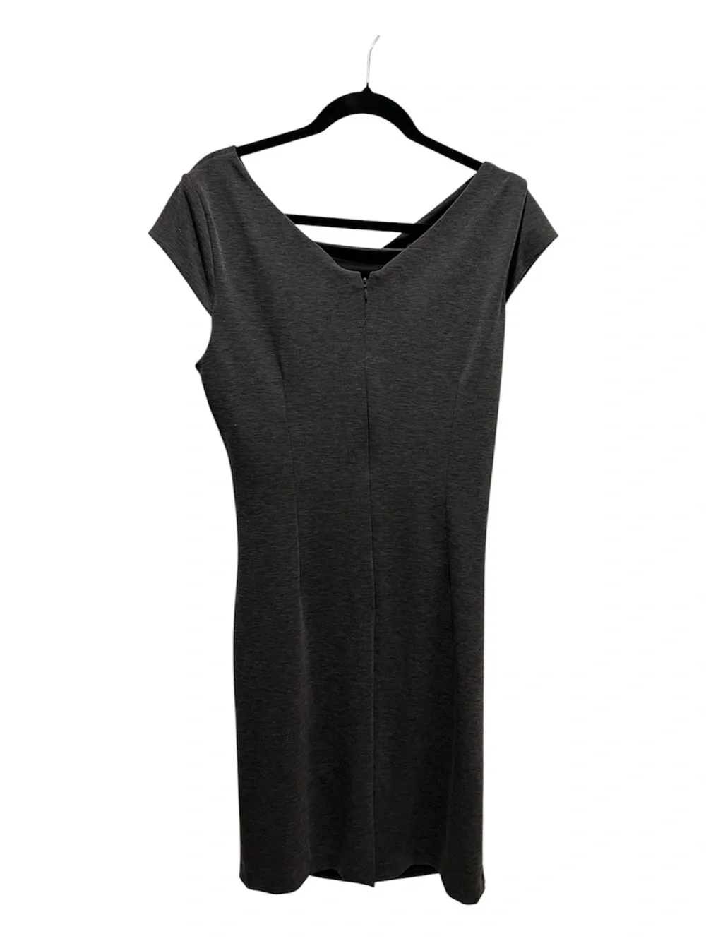 White House Black Market Charcoal Cap-Sleeve Midi Sheath Dress - Picture 3 of 6